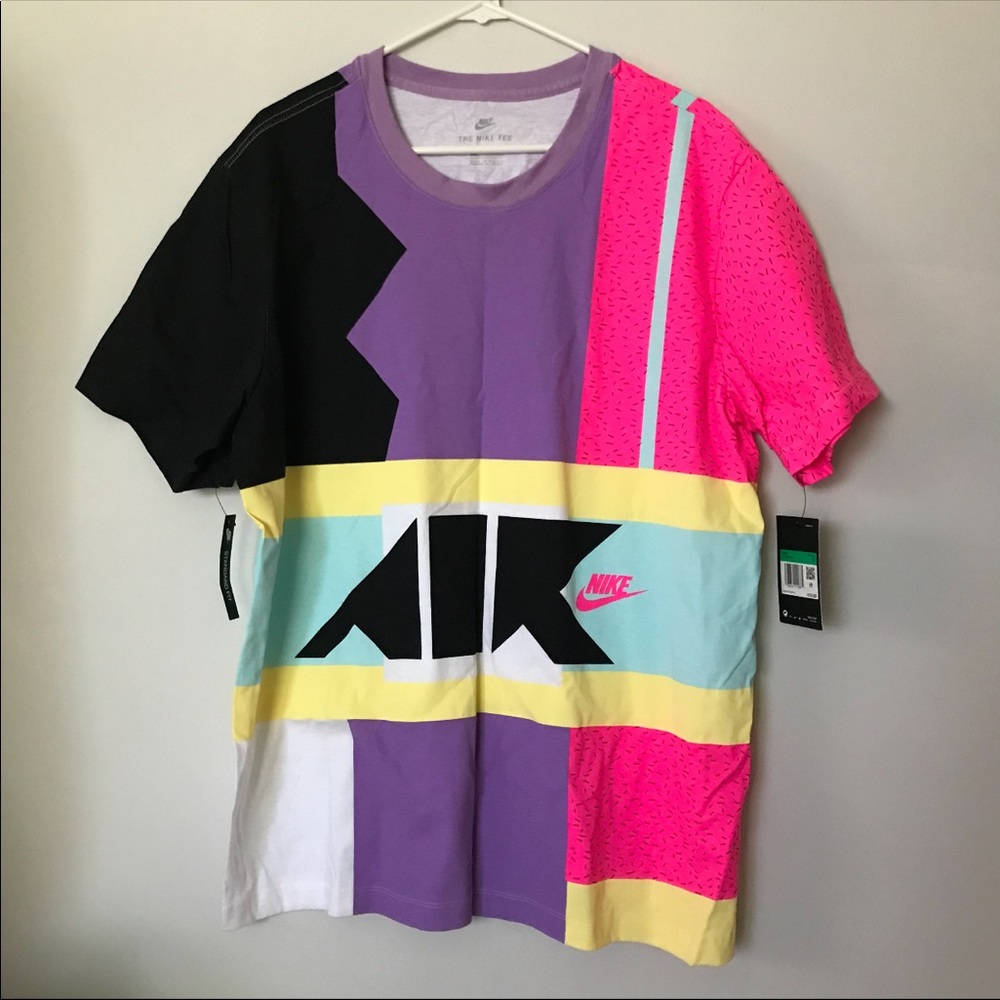 Nike men’s XL air max neon geometric retro t-shirt